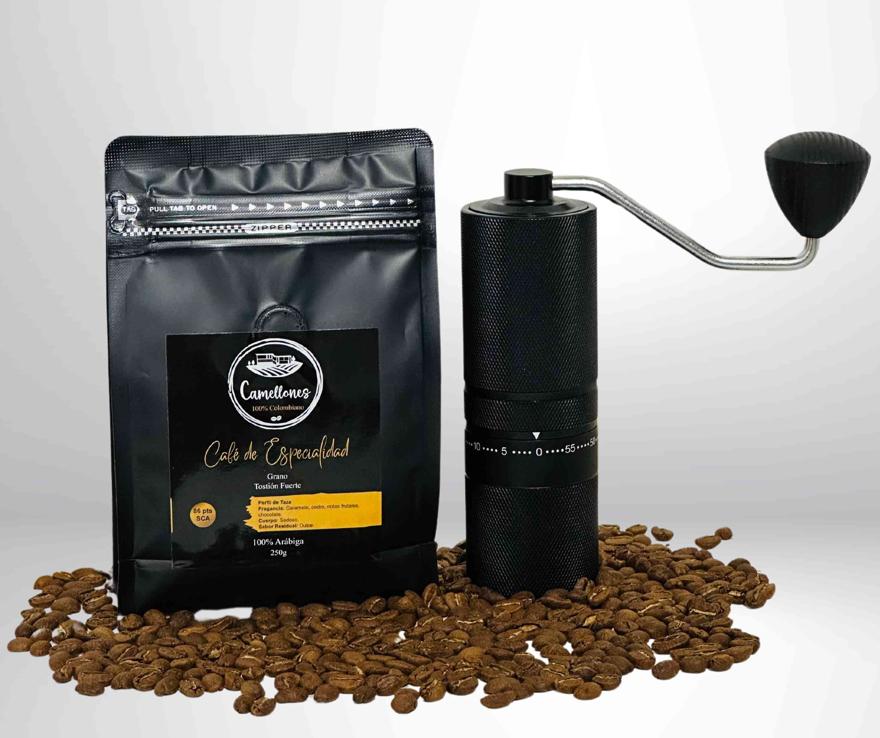 Pack Molino Manual + Café Supremo en Grano de 250g