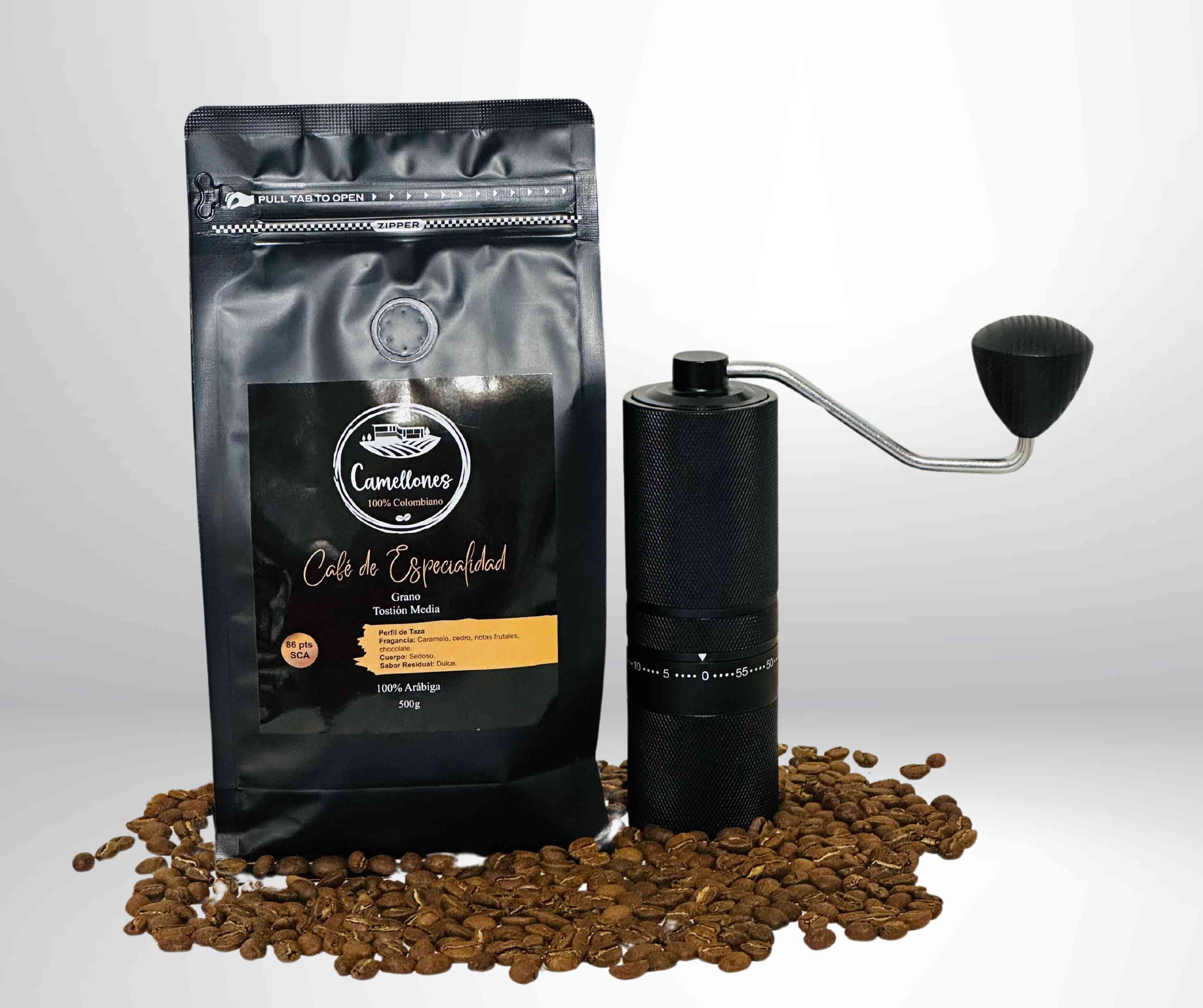 Pack Molino Manual + Café Supremo en Grano de 500g