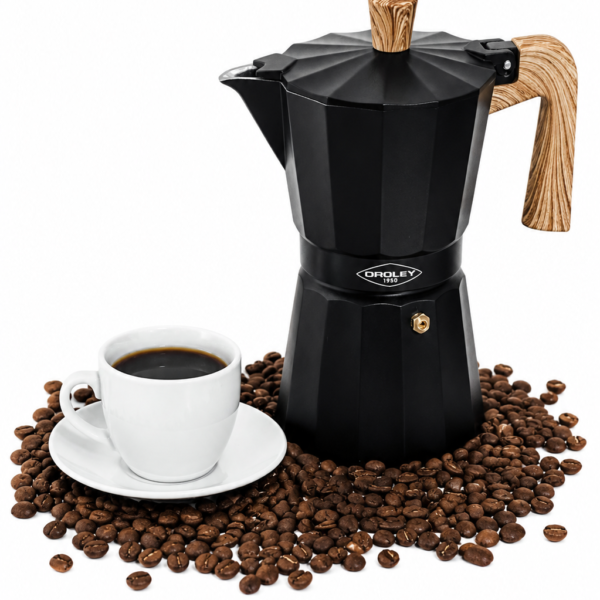 Cafetera Italiana Negra Oroley de 12 Tazas