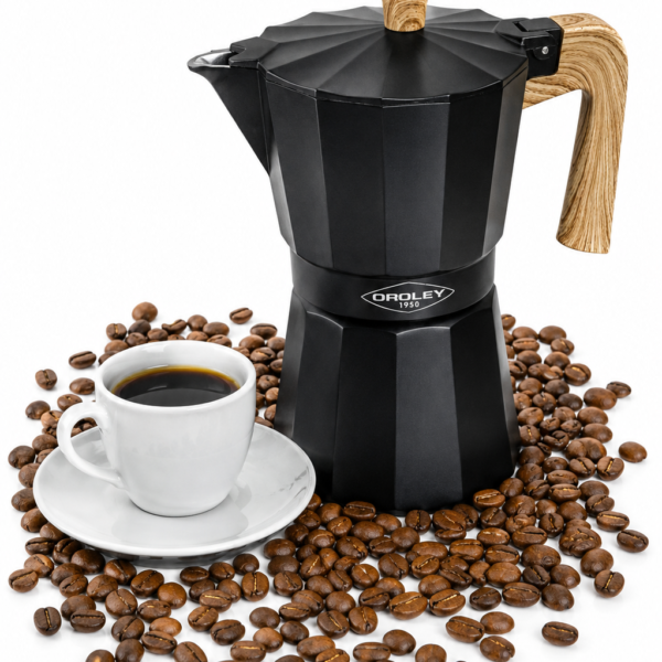 Cafetera Italiana Negra Oroley  6 Tazas