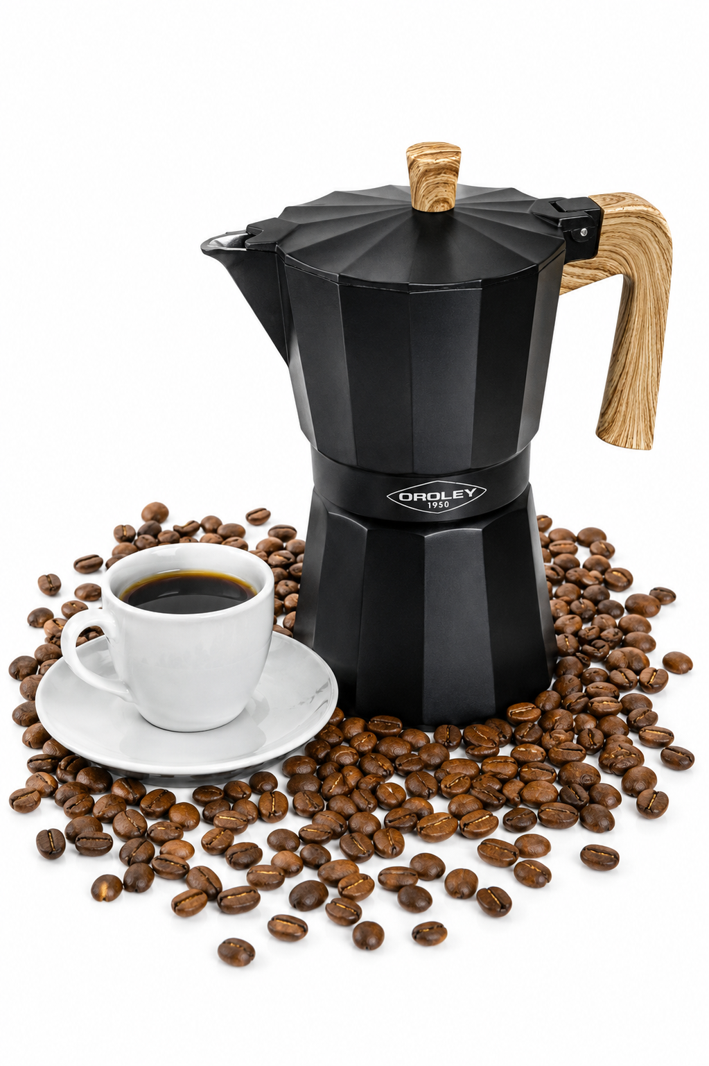 Cafetera Italiana Negra Oroley 6 Tazas