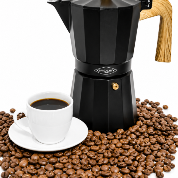 Cafetera Italiana Negra Oroley de 9 Tazas