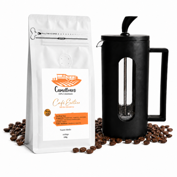 Pack Prensa & Café Tabí Ron Mandarina de 100g