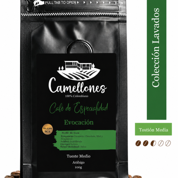 Café Evocación Grano, Tostión Media de 100g