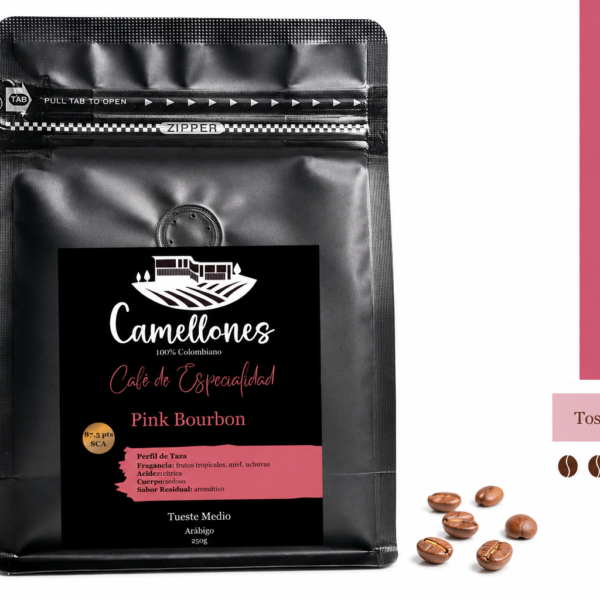 Café Pink Bourbon Grano, Tostión Media de 250g