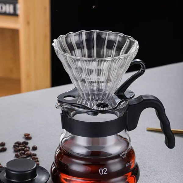 Set Cafetera Tipo V60 Más Coffee Server Color Negro
