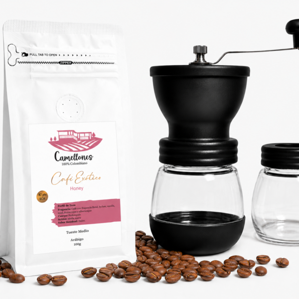 Pack Café Honey en Grano de 100g + Molino Manual