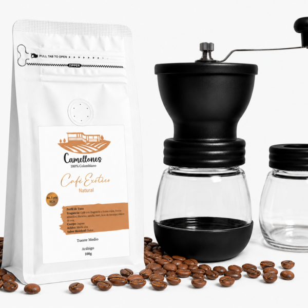 Pack Café Natural en Grano de 100g + Molino Manual