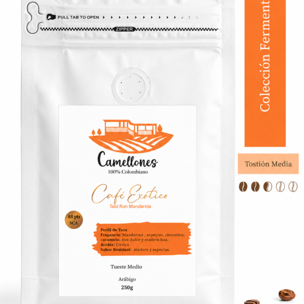 Café Exótico, Tabí Mandarina Ron Grano de 250g