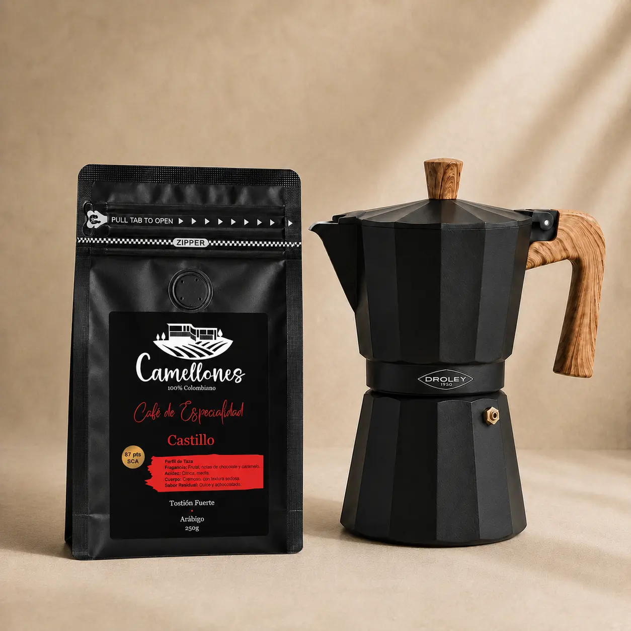 Pack Cafetera New Dakar Negra + Café