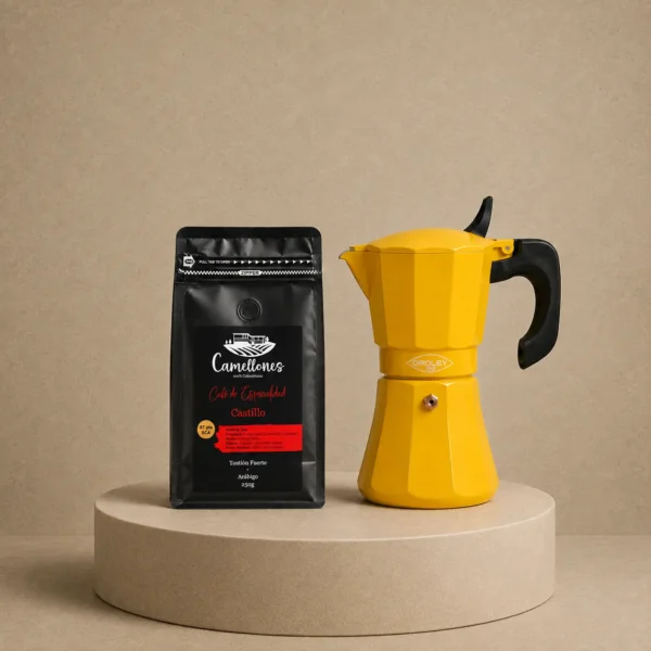 Pack Cafetera Petra Amarilla + Café