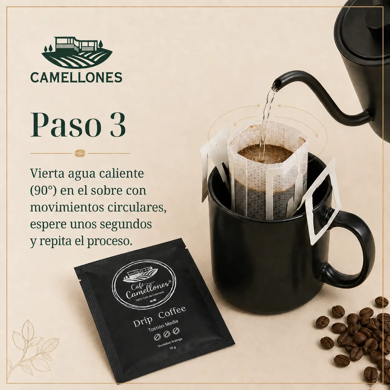 Drip Coffee Café Camellones – 10 unidades - Imagen 6